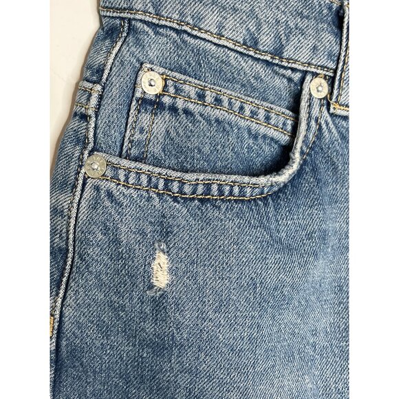 Free People We The Free Ripped Denim Skirt Blue Cotton Casual XS (25) - Picture 7 of 11